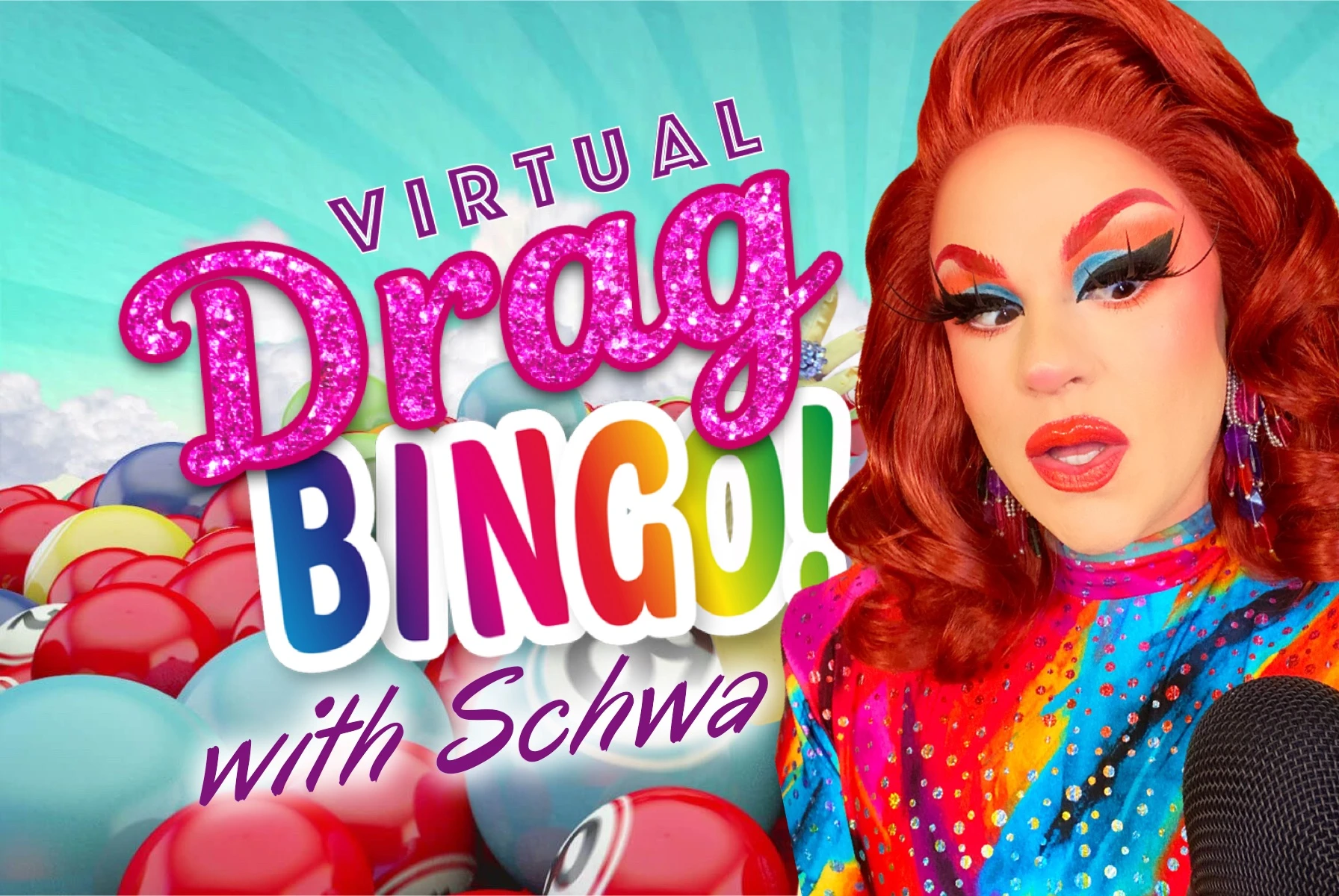 Schwa de Vivre, virtual drag bingo host